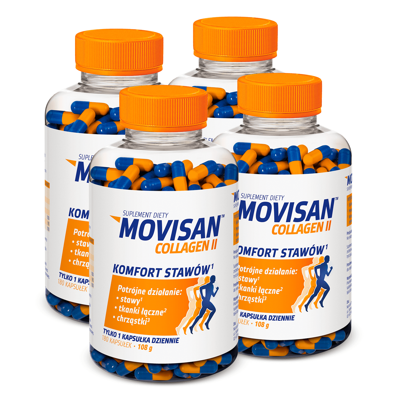 Natural Pharmaceuticals Movisan® Collagen II Dwa opakowania suplementu diety Movisan® Collagen II.